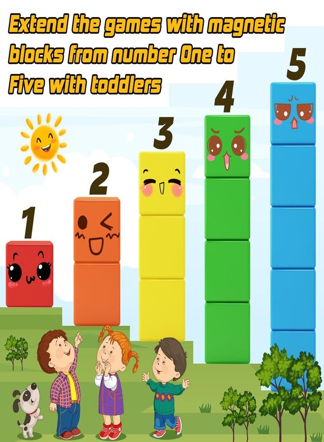 Toylogy مجموعة مكعبات مغناطيسية مكونة من 48 قطعة لألعاب الأطفال الصغار، مكعب مغناطيسي كبير للعب الحسي والتعليم العلمي والتكنولوجي والهندسي والرياضي، ألعاب مغناطيسية لمرحلة ما قبل المدرسة للأولاد والبنات من عمر 3 إلى 6 سنوات، متوافقة مع عالم المغناطيس Mine Magnet World - Image 3